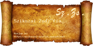 Szikszai Zsófia névjegykártya