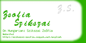 zsofia szikszai business card